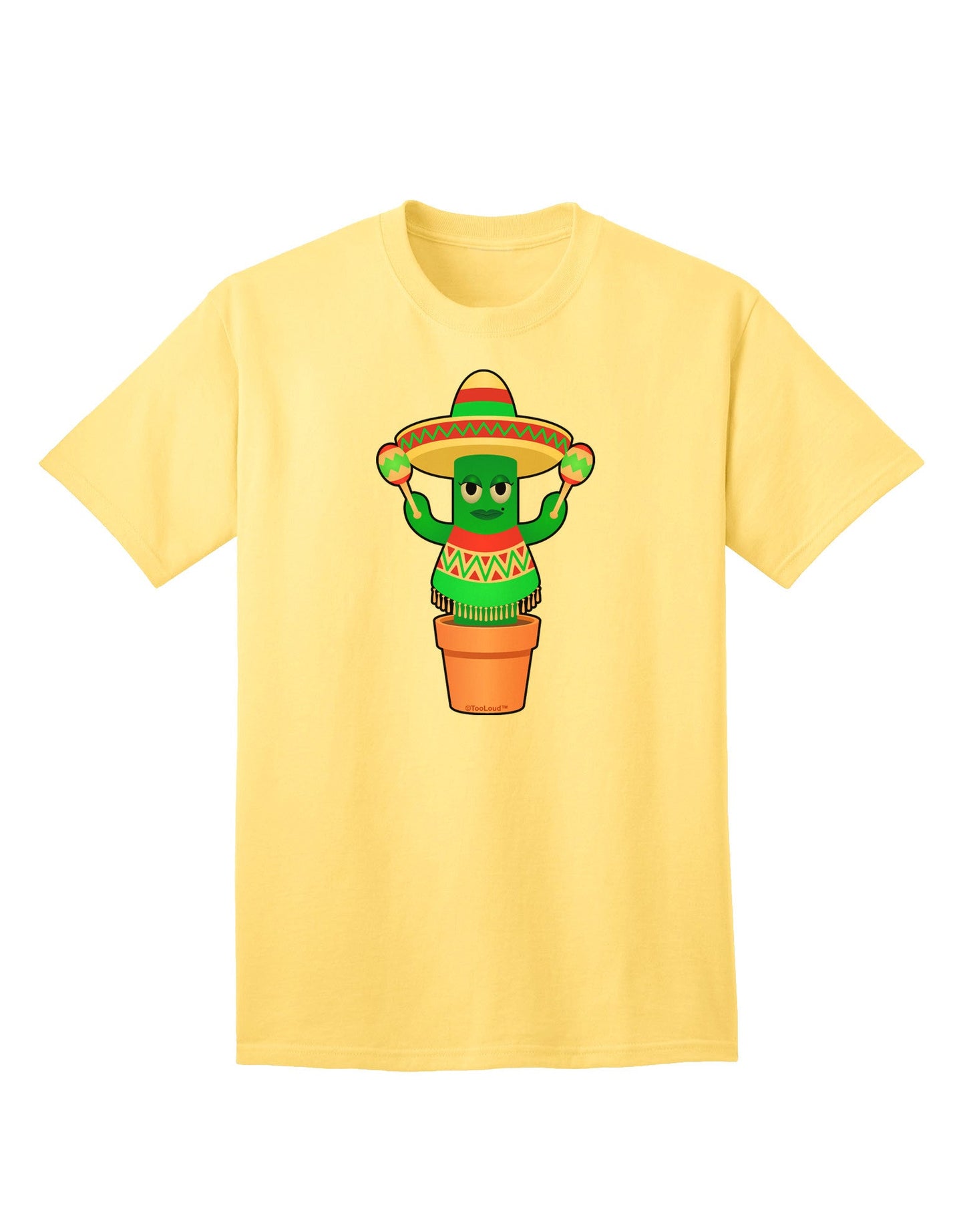 Fiesta Cactus Poncho - Premium Adult T-Shirt Collection-Mens T-shirts-TooLoud-Yellow-Small-Davson Sales