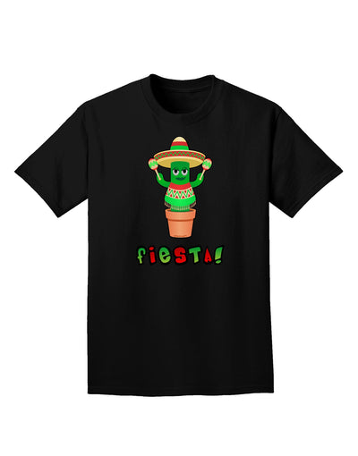 Fiesta Cactus Poncho Text Adult Dark T-Shirt-Mens T-Shirt-TooLoud-Black-Small-Davson Sales