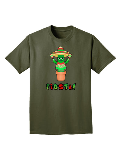 Fiesta Cactus Poncho Text Adult Dark T-Shirt-Mens T-Shirt-TooLoud-Military-Green-Small-Davson Sales