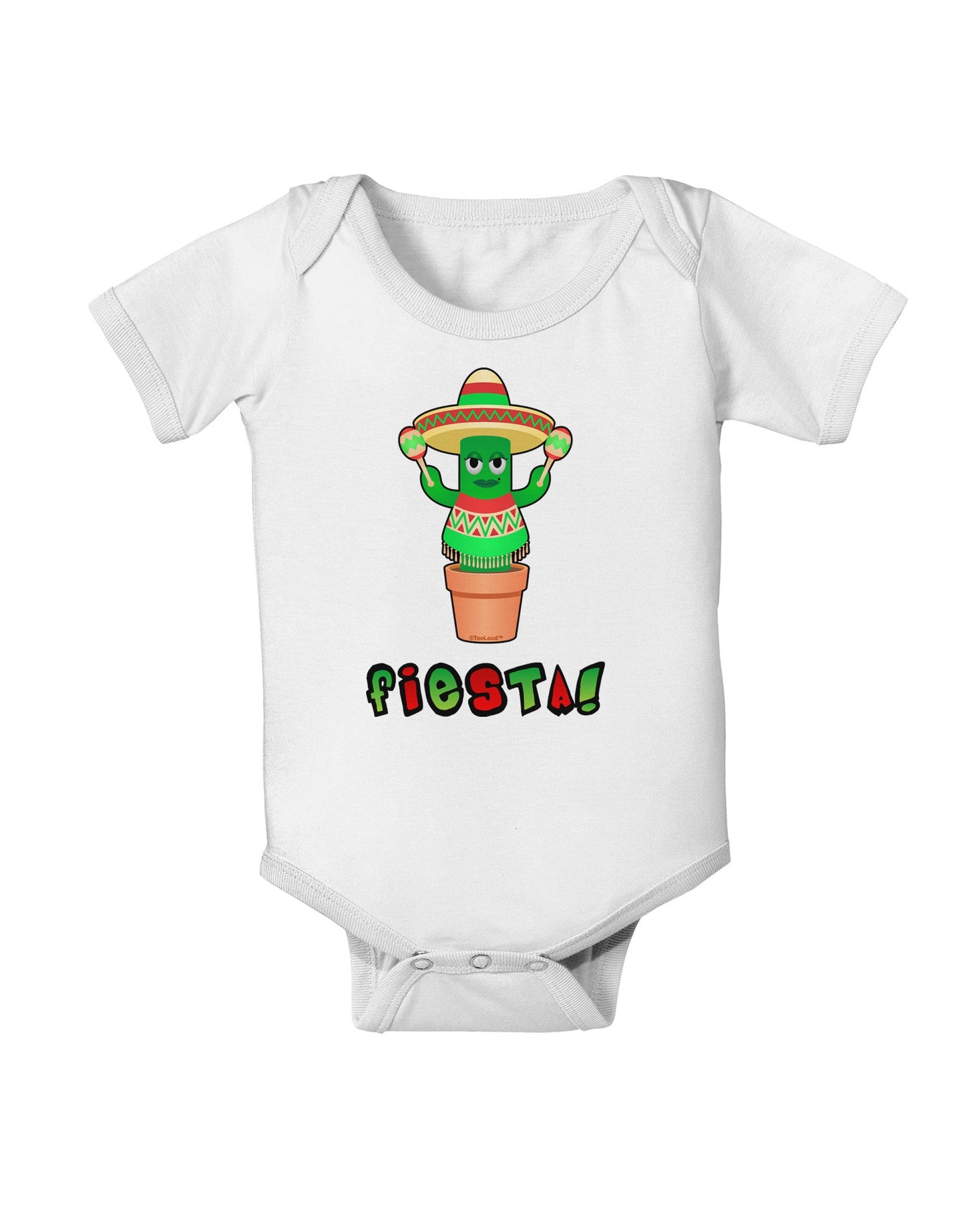 Fiesta Cactus Poncho Text Baby Romper Bodysuit-Baby Romper-TooLoud-White-06-Months-Davson Sales