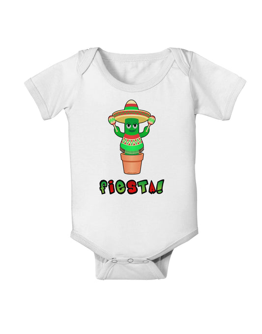 Fiesta Cactus Poncho Text Baby Romper Bodysuit-Baby Romper-TooLoud-White-06-Months-Davson Sales