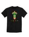 Fiesta Cactus Poncho Text Childrens Dark T-Shirt-Childrens T-Shirt-TooLoud-Black-X-Small-Davson Sales