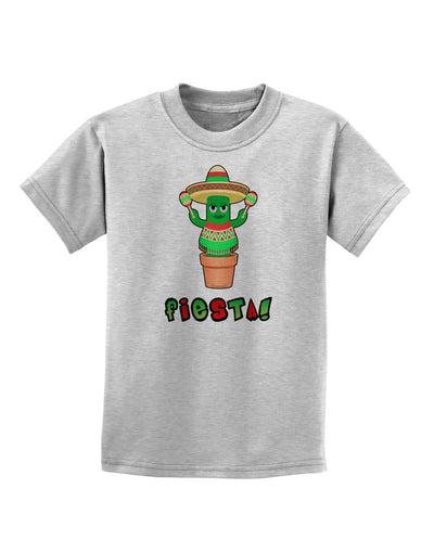 Fiesta Cactus Poncho Text Childrens T-Shirt-Childrens T-Shirt-TooLoud-AshGray-X-Small-Davson Sales