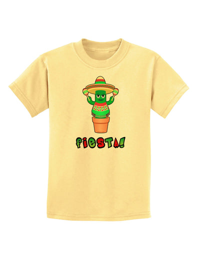 Fiesta Cactus Poncho Text Childrens T-Shirt-Childrens T-Shirt-TooLoud-Daffodil-Yellow-X-Small-Davson Sales