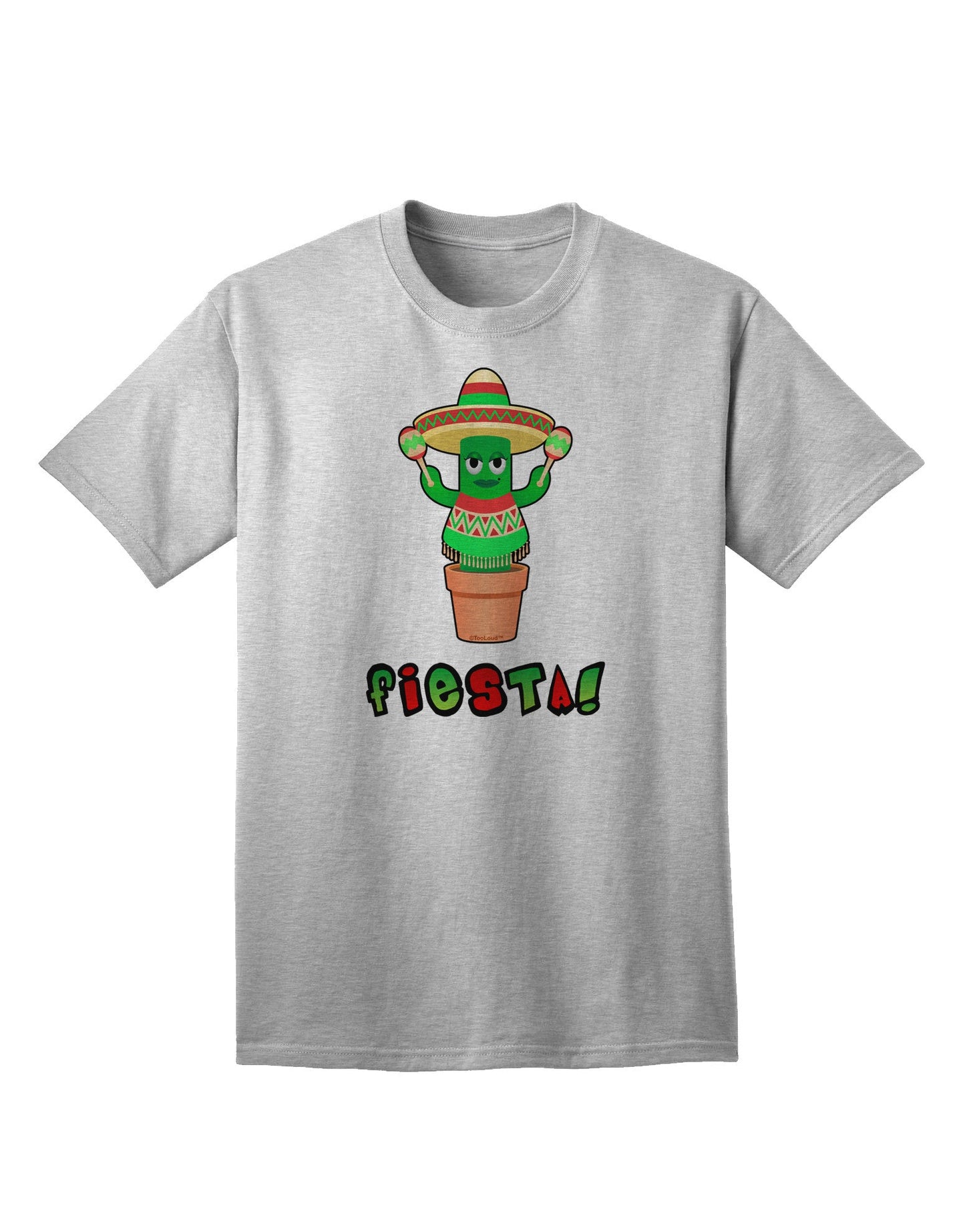Fiesta Cactus Poncho Text Premium Adult T-Shirt - Ecommerce Exclusive-Mens T-shirts-TooLoud-AshGray-Small-Davson Sales