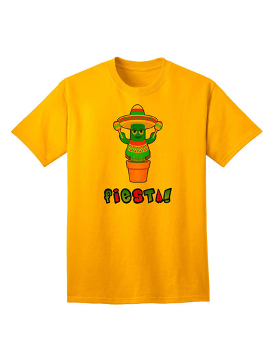 Fiesta Cactus Poncho Text Premium Adult T-Shirt - Ecommerce Exclusive-Mens T-shirts-TooLoud-Gold-Small-Davson Sales