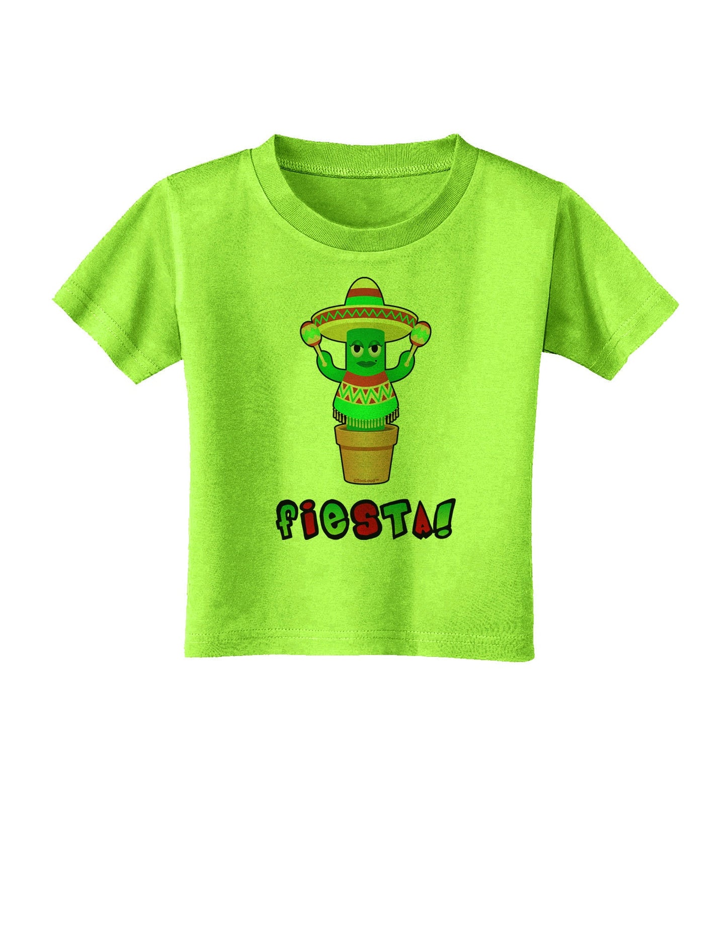 Fiesta Cactus Poncho Text Toddler T-Shirt-Toddler T-Shirt-TooLoud-Lime-Green-2T-Davson Sales