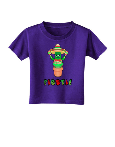 Fiesta Cactus Poncho Text Toddler T-Shirt Dark-Toddler T-Shirt-TooLoud-Purple-2T-Davson Sales