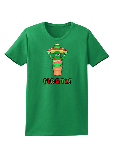 Fiesta Cactus Poncho Text Womens Dark T-Shirt-TooLoud-Kelly-Green-X-Small-Davson Sales