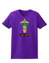 Fiesta Cactus Poncho Text Womens Dark T-Shirt-TooLoud-Purple-X-Small-Davson Sales