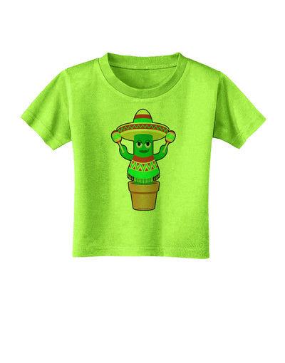 Fiesta Cactus Poncho Toddler T-Shirt-Toddler T-Shirt-TooLoud-Lime-Green-2T-Davson Sales