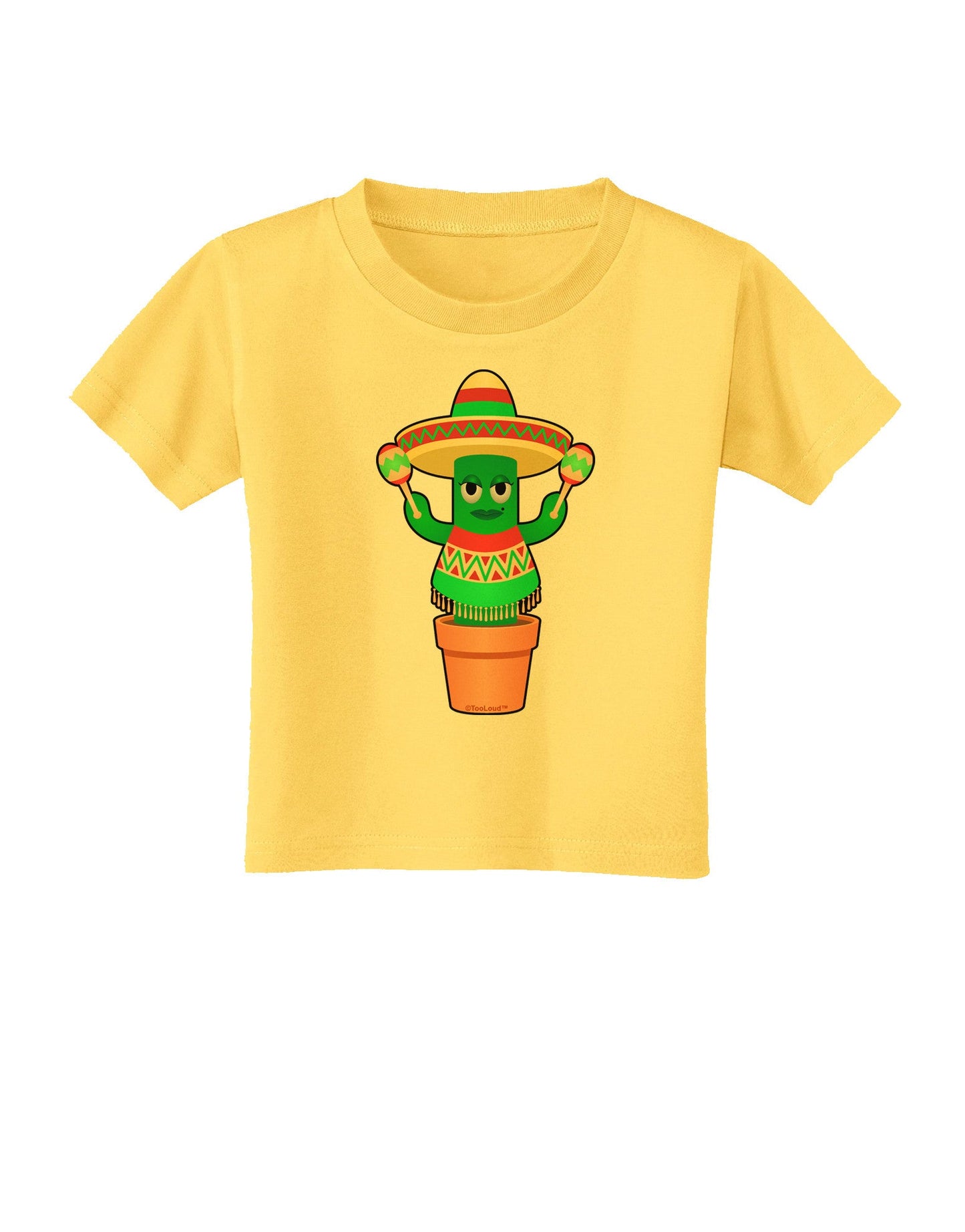 Fiesta Cactus Poncho Toddler T-Shirt-Toddler T-Shirt-TooLoud-Yellow-2T-Davson Sales
