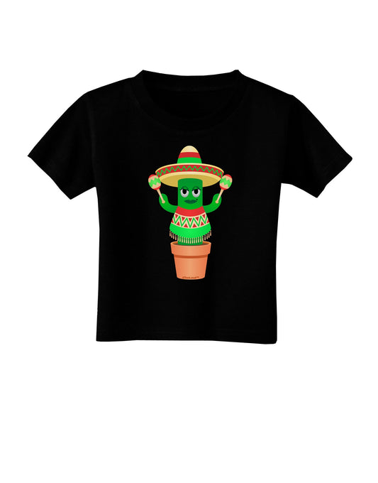 Fiesta Cactus Poncho Toddler T-Shirt Dark-Toddler T-Shirt-TooLoud-Black-2T-Davson Sales