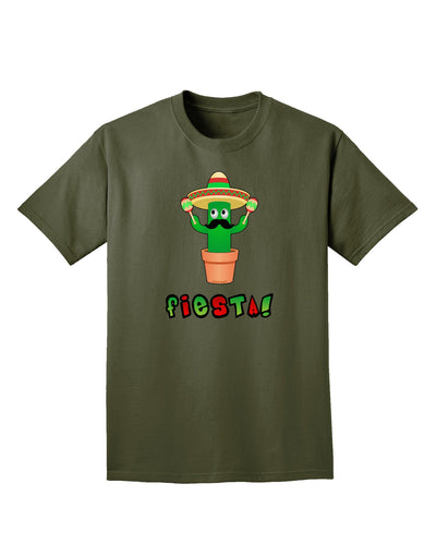 Fiesta Cactus Text Adult Dark T-Shirt-Mens T-Shirt-TooLoud-Military-Green-Small-Davson Sales