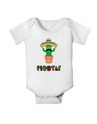 Fiesta Cactus Text Baby Romper Bodysuit-Baby Romper-TooLoud-White-06-Months-Davson Sales