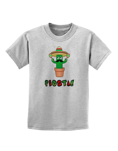 Fiesta Cactus Text Childrens T-Shirt-Childrens T-Shirt-TooLoud-AshGray-X-Small-Davson Sales