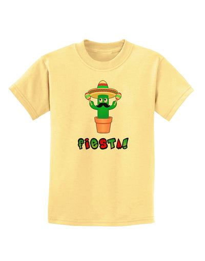 Fiesta Cactus Text Childrens T-Shirt-Childrens T-Shirt-TooLoud-Daffodil-Yellow-X-Small-Davson Sales