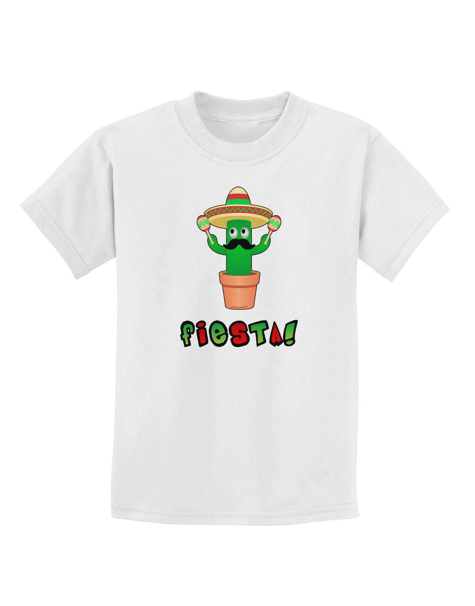 Fiesta Cactus Text Childrens T-Shirt-Childrens T-Shirt-TooLoud-White-X-Small-Davson Sales