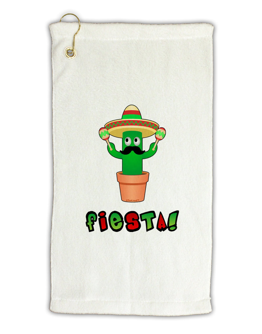 Fiesta Cactus Text Micro Terry Gromet Golf Towel 16 x 25 inch by TooLoud-Golf Towel-TooLoud-White-Davson Sales