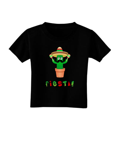 Fiesta Cactus Text Toddler T-Shirt Dark-Toddler T-Shirt-TooLoud-Black-2T-Davson Sales