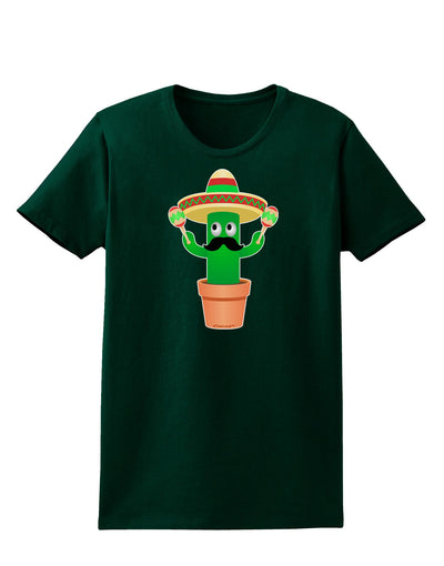 Fiesta Cactus Womens Dark T-Shirt-TooLoud-Forest-Green-Small-Davson Sales