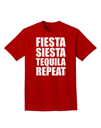 Fiesta Siesta Tequila Repeat Adult Dark T-Shirt by TooLoud-Mens T-Shirt-TooLoud-Red-Small-Davson Sales