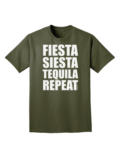 Fiesta Siesta Tequila Repeat Adult Dark T-Shirt by TooLoud-Mens T-Shirt-TooLoud-Military-Green-Small-Davson Sales