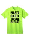 Fiesta Siesta Tequila Repeat Adult T-Shirt - A Vibrant Addition to Your Wardrobe, Crafted by TooLoud-Mens T-shirts-TooLoud-Neon-Green-Small-Davson Sales