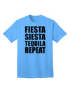 Fiesta Siesta Tequila Repeat Adult T-Shirt - A Vibrant Addition to Your Wardrobe, Crafted by TooLoud-Mens T-shirts-TooLoud-Aquatic-Blue-Small-Davson Sales