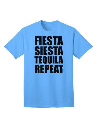 Fiesta Siesta Tequila Repeat Adult T-Shirt - A Vibrant Addition to Your Wardrobe, Crafted by TooLoud-Mens T-shirts-TooLoud-Aquatic-Blue-Small-Davson Sales