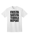 Fiesta Siesta Tequila Repeat Adult T-Shirt - A Vibrant Addition to Your Wardrobe, Crafted by TooLoud-Mens T-shirts-TooLoud-White-Small-Davson Sales