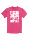 Fiesta Siesta Tequila Repeat Childrens Dark T-Shirt by TooLoud-Childrens T-Shirt-TooLoud-Sangria-X-Small-Davson Sales