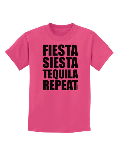 Fiesta Siesta Tequila Repeat Childrens T-Shirt by TooLoud-Childrens T-Shirt-TooLoud-Sangria-X-Small-Davson Sales