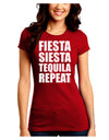 Fiesta Siesta Tequila Repeat Juniors Crew Dark T-Shirt by TooLoud-T-Shirts Juniors Tops-TooLoud-Red-Juniors Fitted Small-Davson Sales