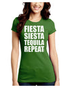 Fiesta Siesta Tequila Repeat Juniors Crew Dark T-Shirt by TooLoud-T-Shirts Juniors Tops-TooLoud-Kiwi-Green-Juniors Fitted X-Small-Davson Sales