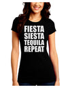 Fiesta Siesta Tequila Repeat Juniors Crew Dark T-Shirt by TooLoud-T-Shirts Juniors Tops-TooLoud-Black-Juniors Fitted Small-Davson Sales