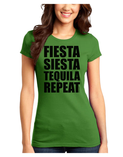 Fiesta Siesta Tequila Repeat Juniors T-Shirt by TooLoud-Womens Juniors T-Shirt-TooLoud-Kiwi-Green-Juniors Fitted X-Small-Davson Sales