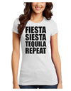 Fiesta Siesta Tequila Repeat Juniors T-Shirt by TooLoud-Womens Juniors T-Shirt-TooLoud-White-Juniors Fitted X-Small-Davson Sales