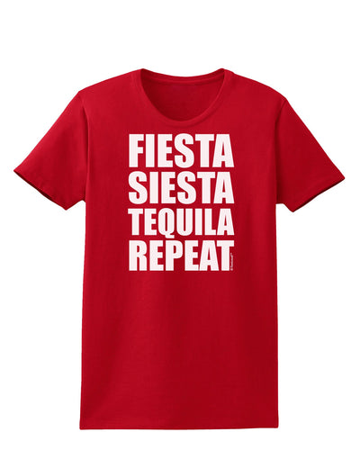 Fiesta Siesta Tequila Repeat Womens Dark T-Shirt by TooLoud-Womens T-Shirt-TooLoud-Red-X-Small-Davson Sales