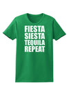 Fiesta Siesta Tequila Repeat Womens Dark T-Shirt by TooLoud-Womens T-Shirt-TooLoud-Kelly-Green-X-Small-Davson Sales