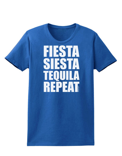 Fiesta Siesta Tequila Repeat Womens Dark T-Shirt by TooLoud-Womens T-Shirt-TooLoud-Royal-Blue-X-Small-Davson Sales