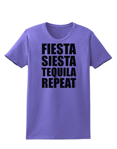 Fiesta Siesta Tequila Repeat Womens T-Shirt by TooLoud-Womens T-Shirt-TooLoud-Violet-X-Small-Davson Sales