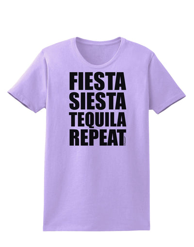 Fiesta Siesta Tequila Repeat Womens T-Shirt by TooLoud-Womens T-Shirt-TooLoud-Lavender-X-Small-Davson Sales