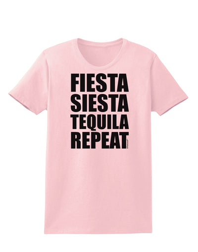 Fiesta Siesta Tequila Repeat Womens T-Shirt by TooLoud-Womens T-Shirt-TooLoud-PalePink-X-Small-Davson Sales