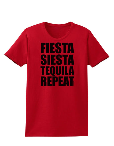 Fiesta Siesta Tequila Repeat Womens T-Shirt by TooLoud-Womens T-Shirt-TooLoud-Red-X-Small-Davson Sales