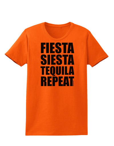 Fiesta Siesta Tequila Repeat Womens T-Shirt by TooLoud-Womens T-Shirt-TooLoud-Orange-X-Small-Davson Sales