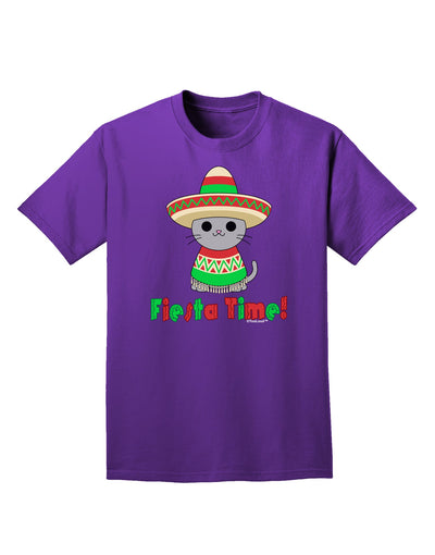 Fiesta Time - Cute Sombrero Cat Adult Dark T-Shirt by TooLoud-Mens T-Shirt-TooLoud-Purple-Small-Davson Sales