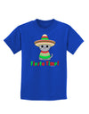 Fiesta Time - Cute Sombrero Cat Childrens Dark T-Shirt by TooLoud-Childrens T-Shirt-TooLoud-Royal-Blue-X-Small-Davson Sales