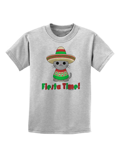 Fiesta Time - Cute Sombrero Cat Childrens T-Shirt by TooLoud-Childrens T-Shirt-TooLoud-AshGray-X-Small-Davson Sales