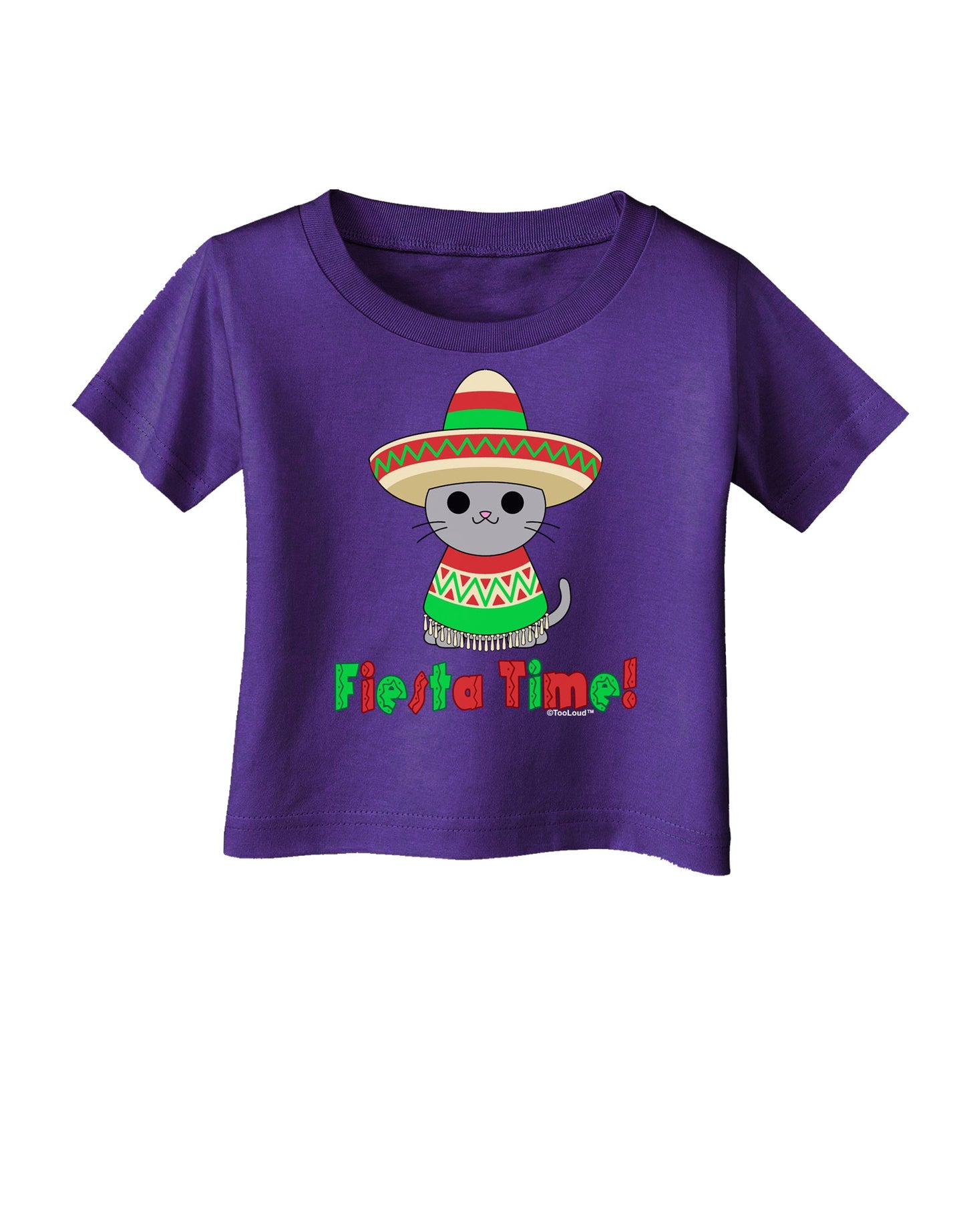 Fiesta Time - Cute Sombrero Cat Infant T-Shirt Dark by TooLoud-Infant T-Shirt-TooLoud-Purple-06-Months-Davson Sales